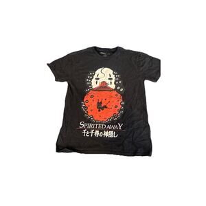 Vintage Spirited Away Shirt XS Black Studio Ghibli 100% Cotton Official 2001